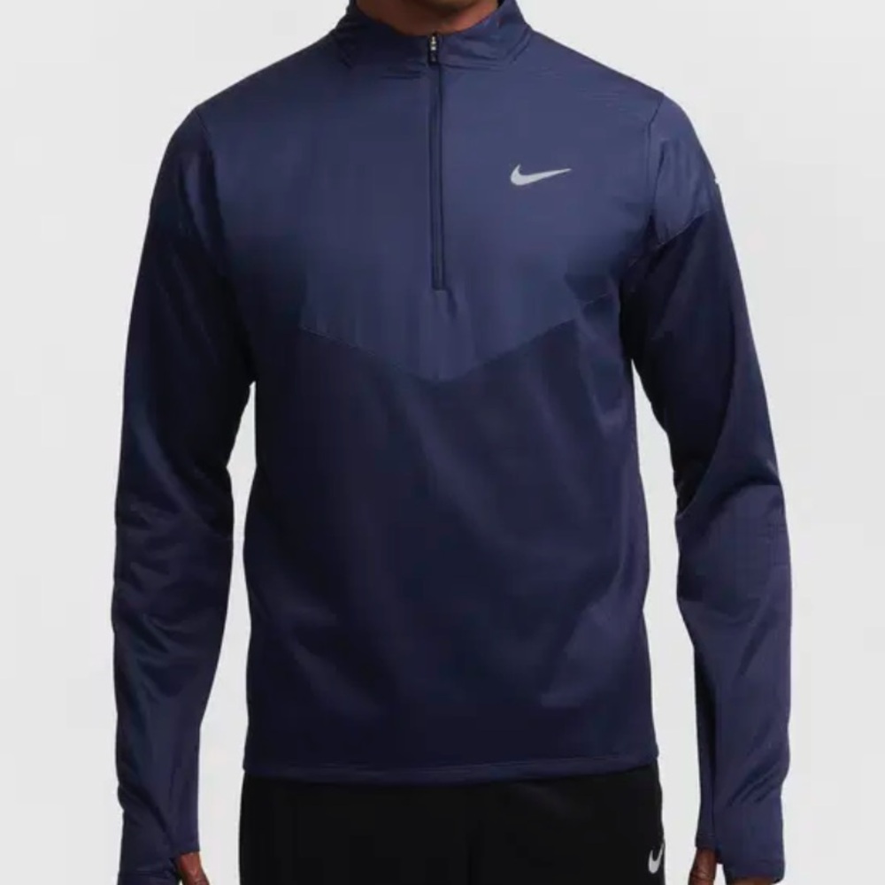 Men’s Nike Therma-Fit Water Repellent Element Half Zip Blue FZ1115-451 Medium